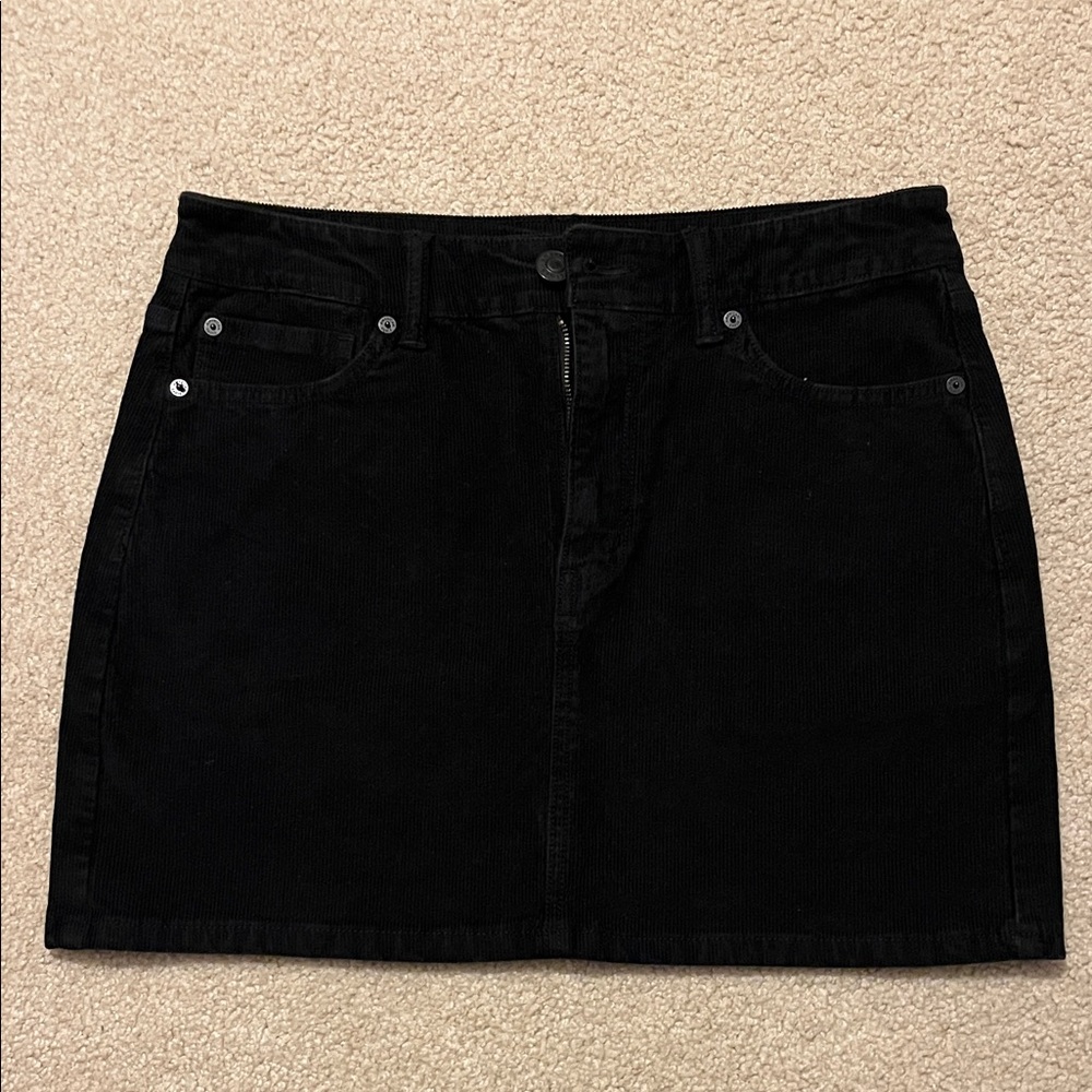 American Eagle Black Corduroy Mini Skirt